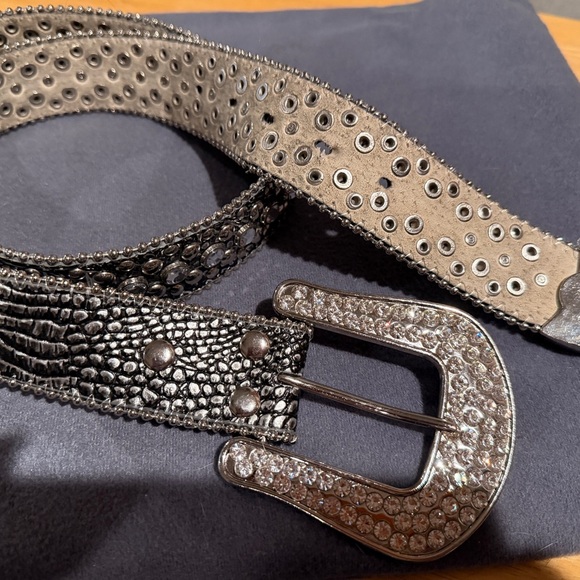 Western Leather Statement Belt – Rhinestone Buckle Glam Rockstar Cowgirl main image 8